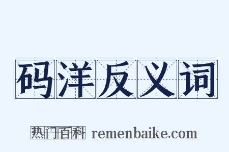 码洋反义词是什么意思的图片